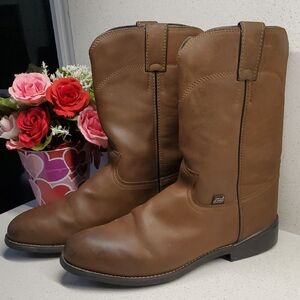 Men JUSTIN Boots Leather Cowboy Boots